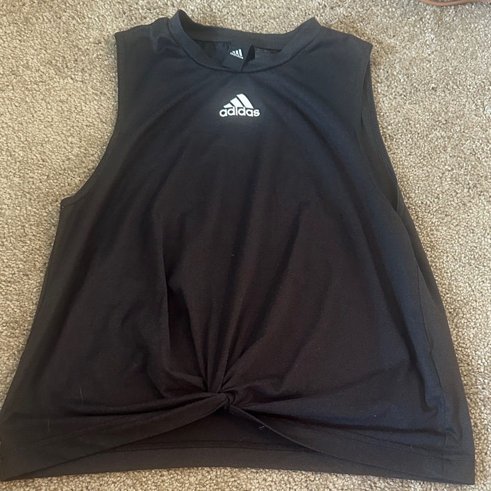 Adidas Black Twist Front Tank